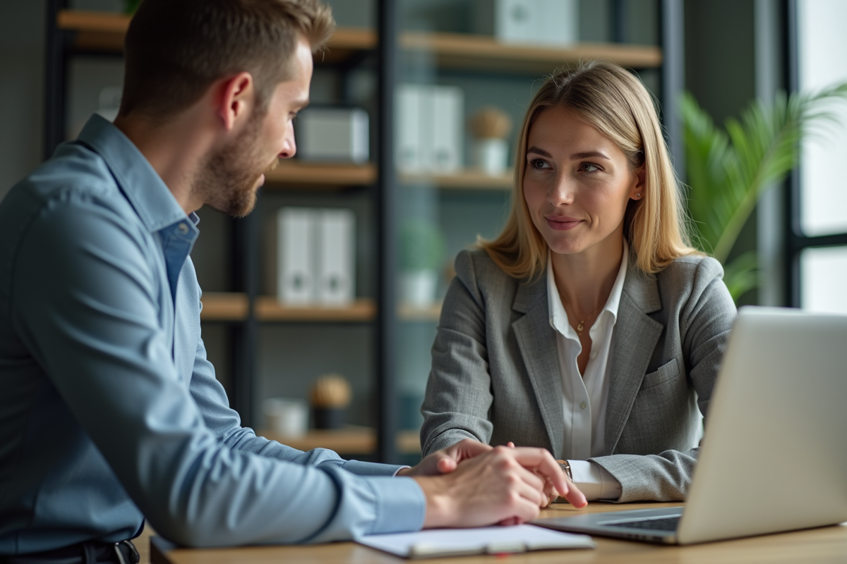 Femme en coaching professionnel dans un bureau moderne