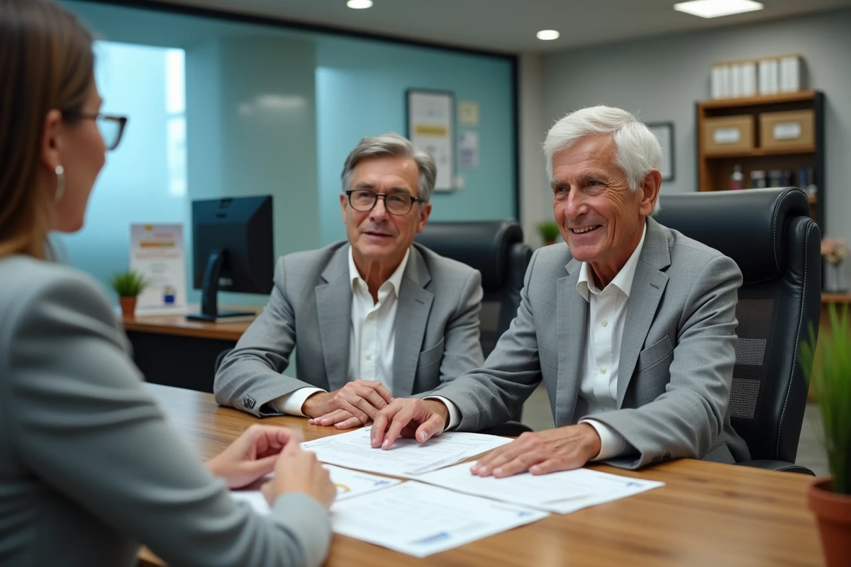 Couple consultant un conseiller dans une agence INFINITE Remit Services pour un transfert international, retour d'expérience client