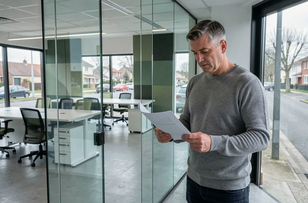Homme d'affaires consultant des documents dans un grand espace de coworking à Pessac