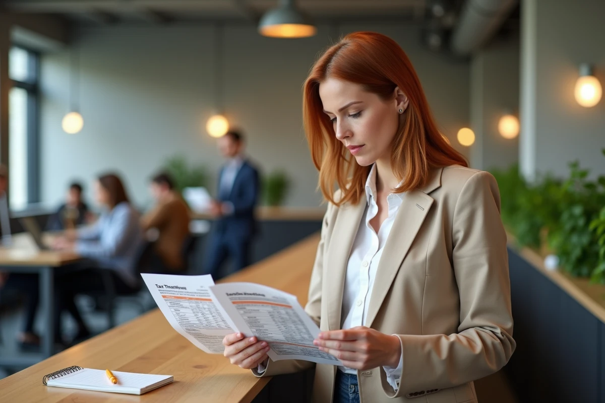 Femme freelance consultant les seuils et règles de déclaration URSSAF pour une activité secondaire dans un espace de coworking